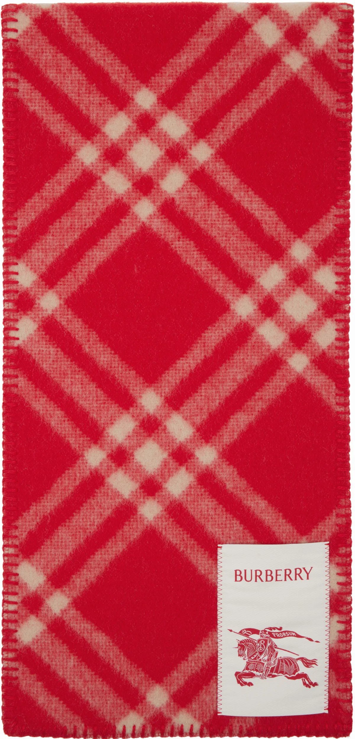 Red Check Wool Scarf
