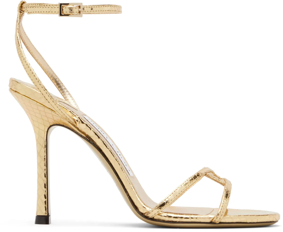Gold Leo 100 Candy Wrap Heeled Sandals