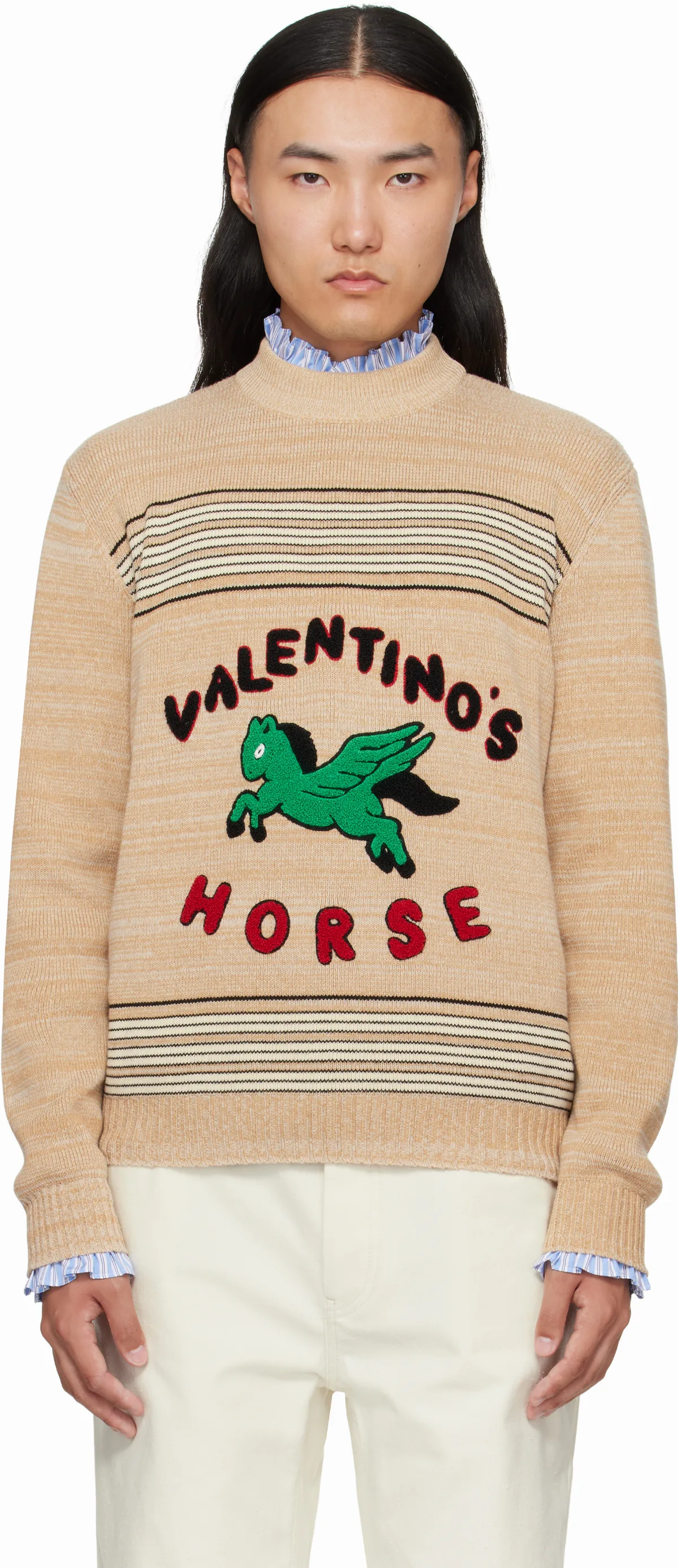 Beige'Valentino's Horse' Sweater