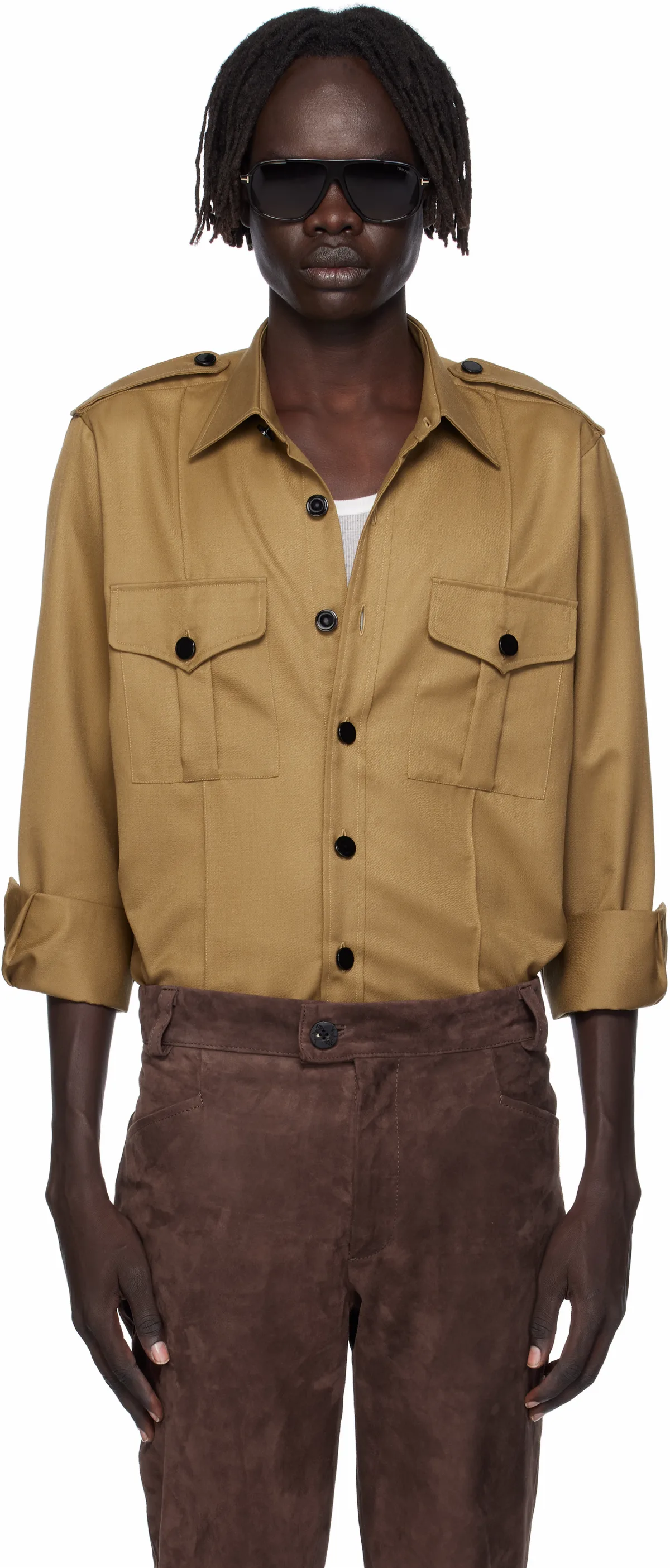 Tan Military Overshirt