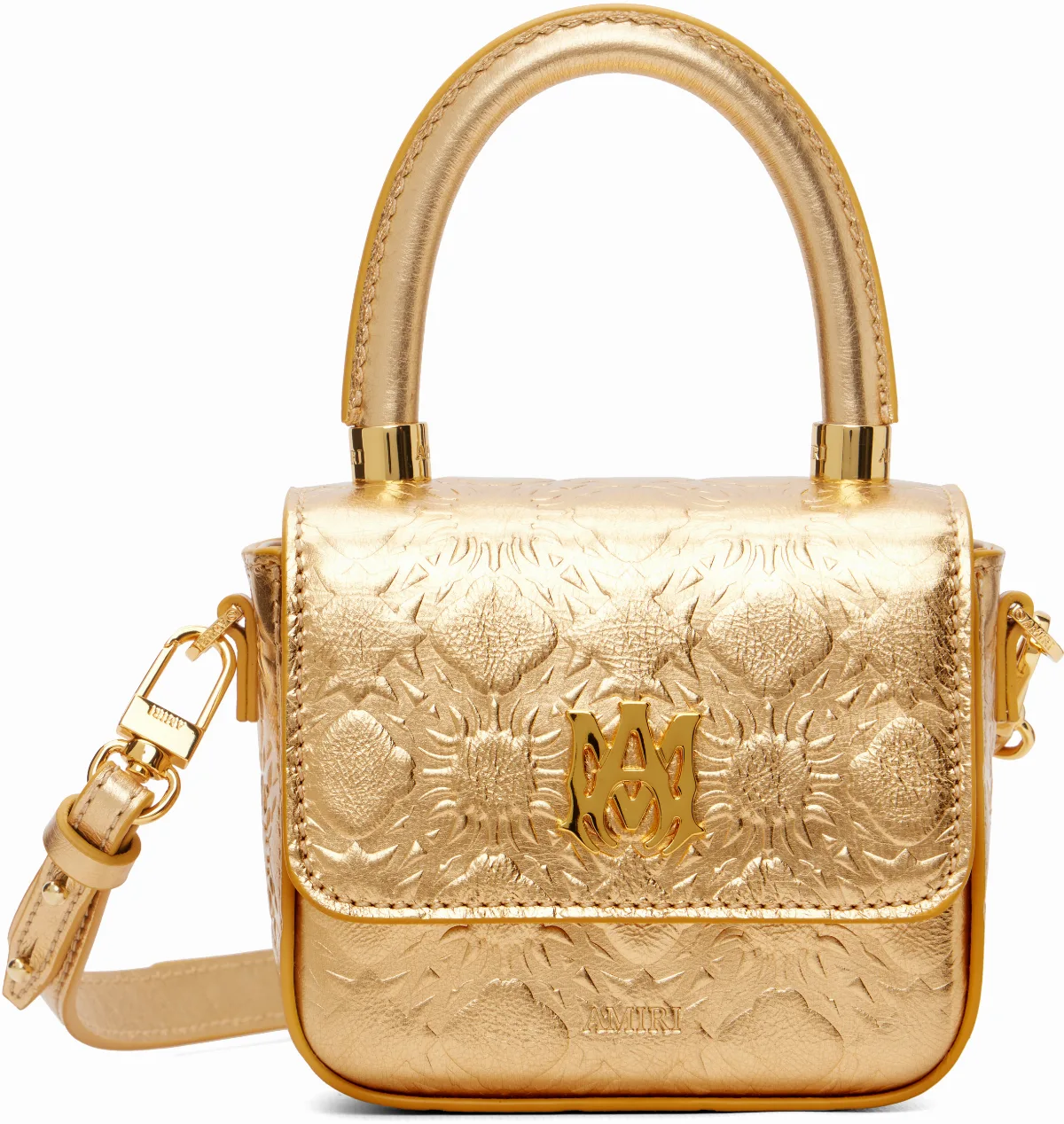 Gold MA Quad Nano Bag by AMIRI