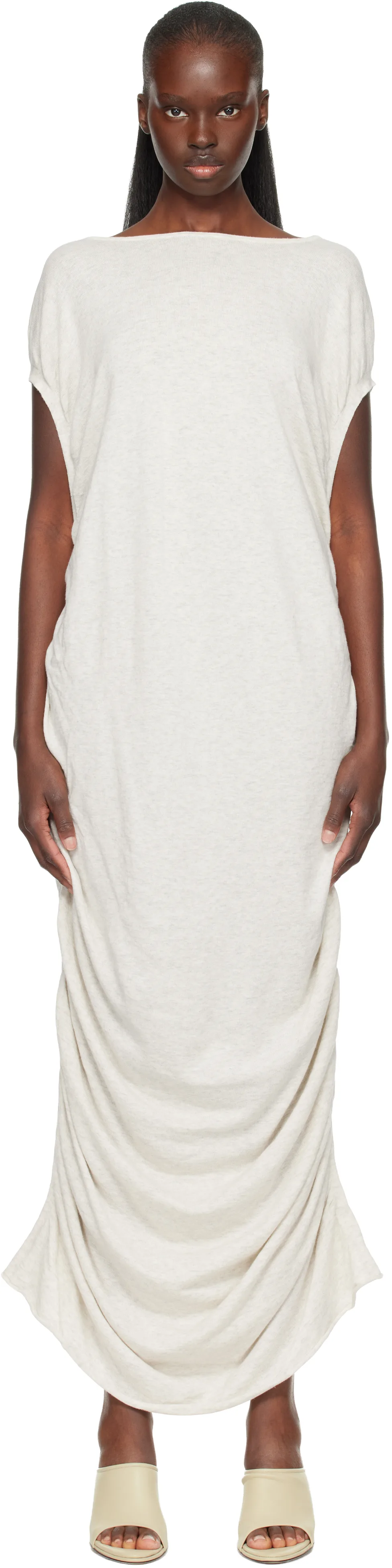 Off-White Drape Maxi Dress