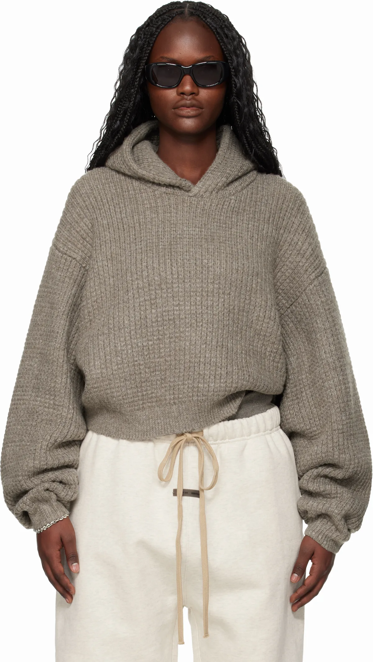 Brown Holiday Heavy Waffle 90s Hoodie