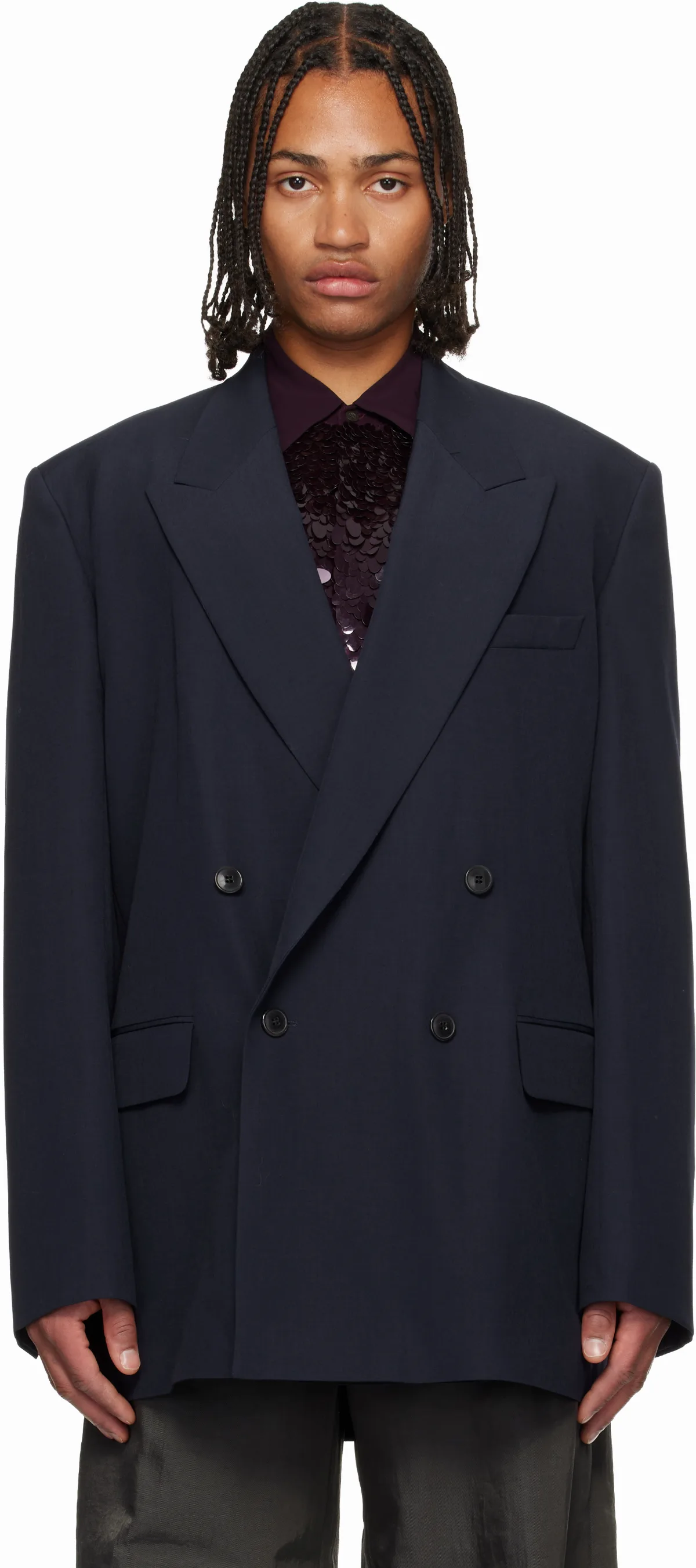 Navy Wool Blazer