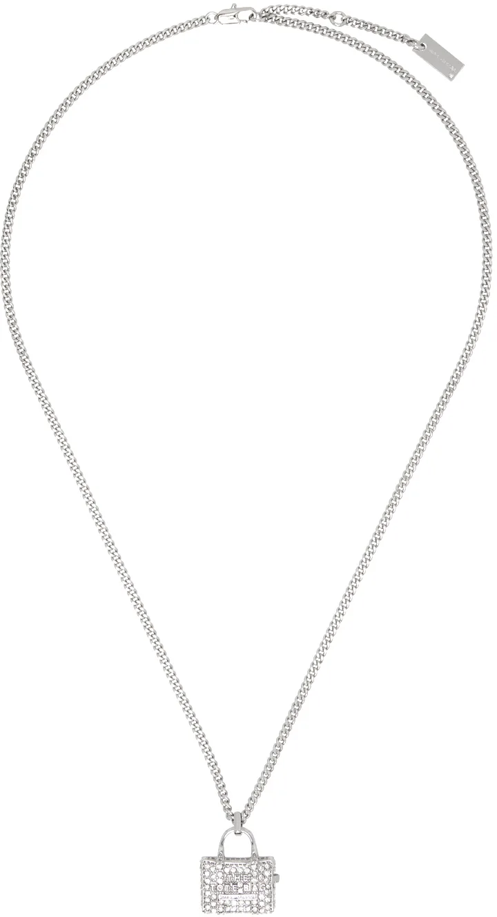 Silver'The Pavé Tote Pendant' Necklace by Marc Jacobs