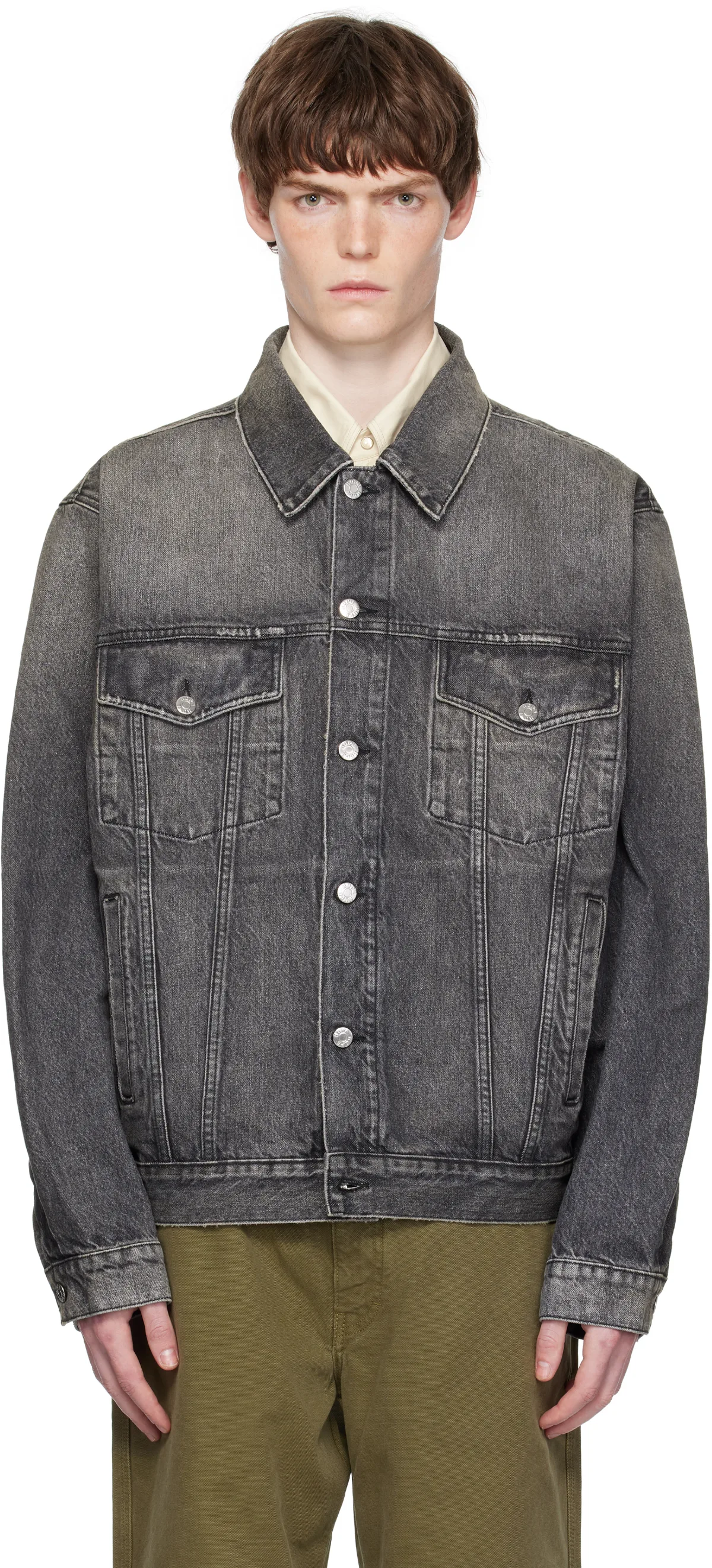 Gray Boxy Denim Jacket