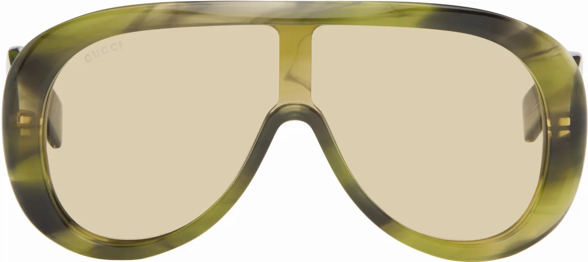 Brown Rectangular Frame Sunglasses