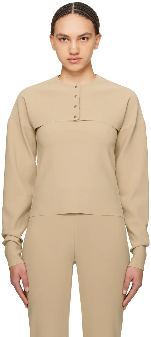 Beige Lay2 Cardigan by Birrot