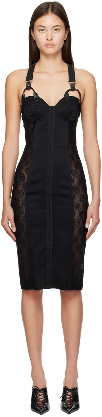 Black Floral Midi Dress