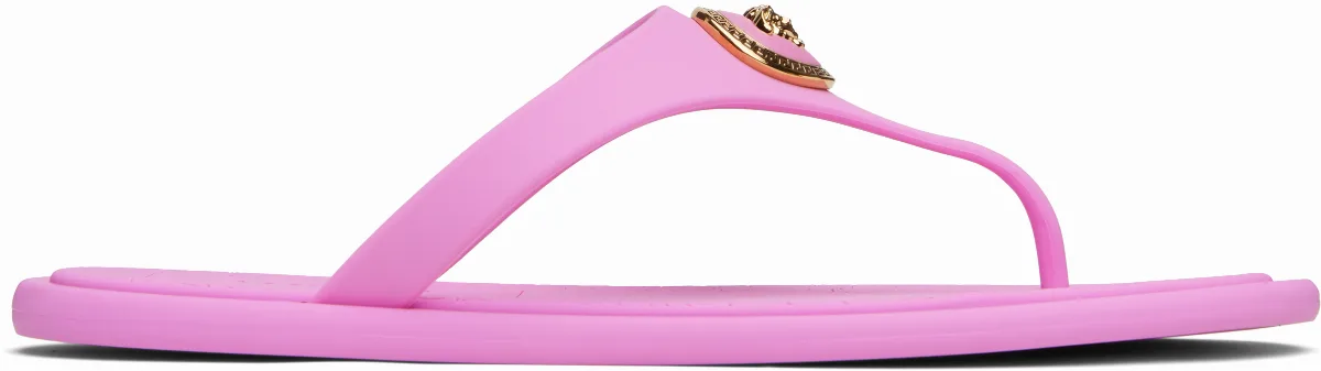 Pink Alia Rubber Flat Sandals