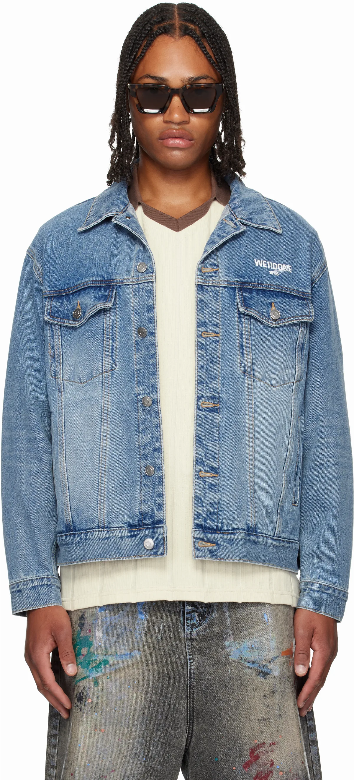 Blue Logo Trucker Denim Jacket