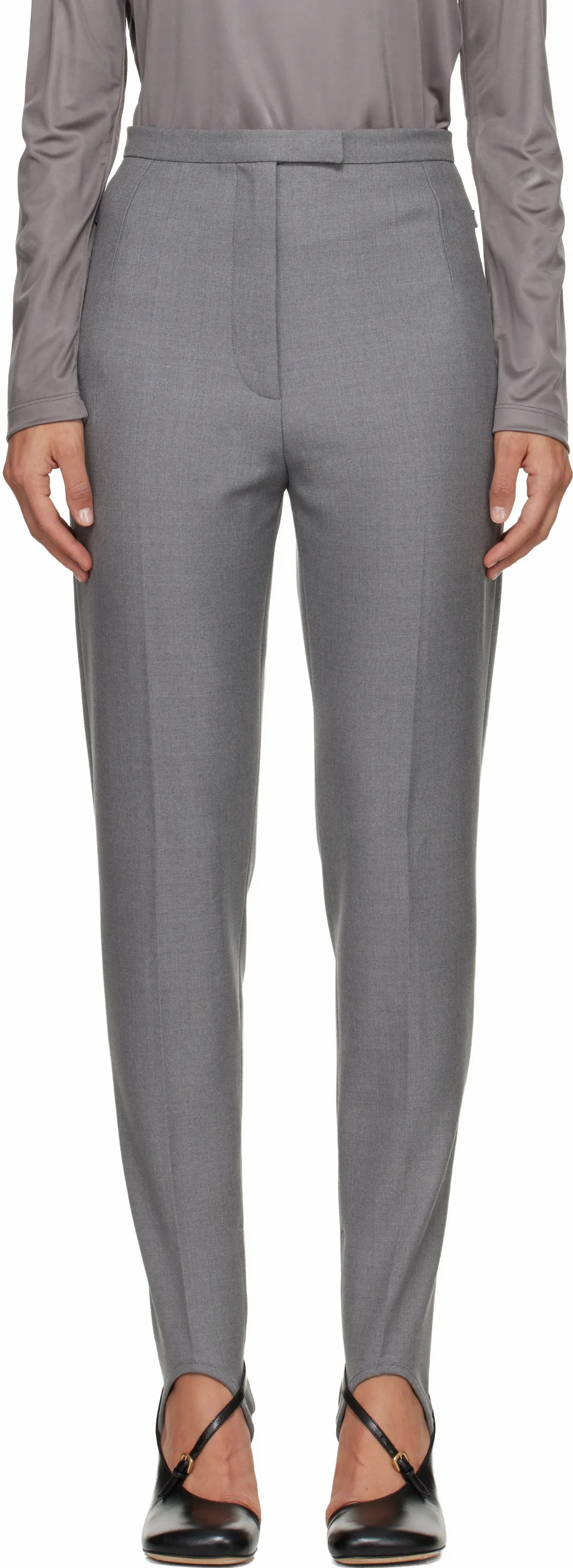 Gray Stirrup Trousers