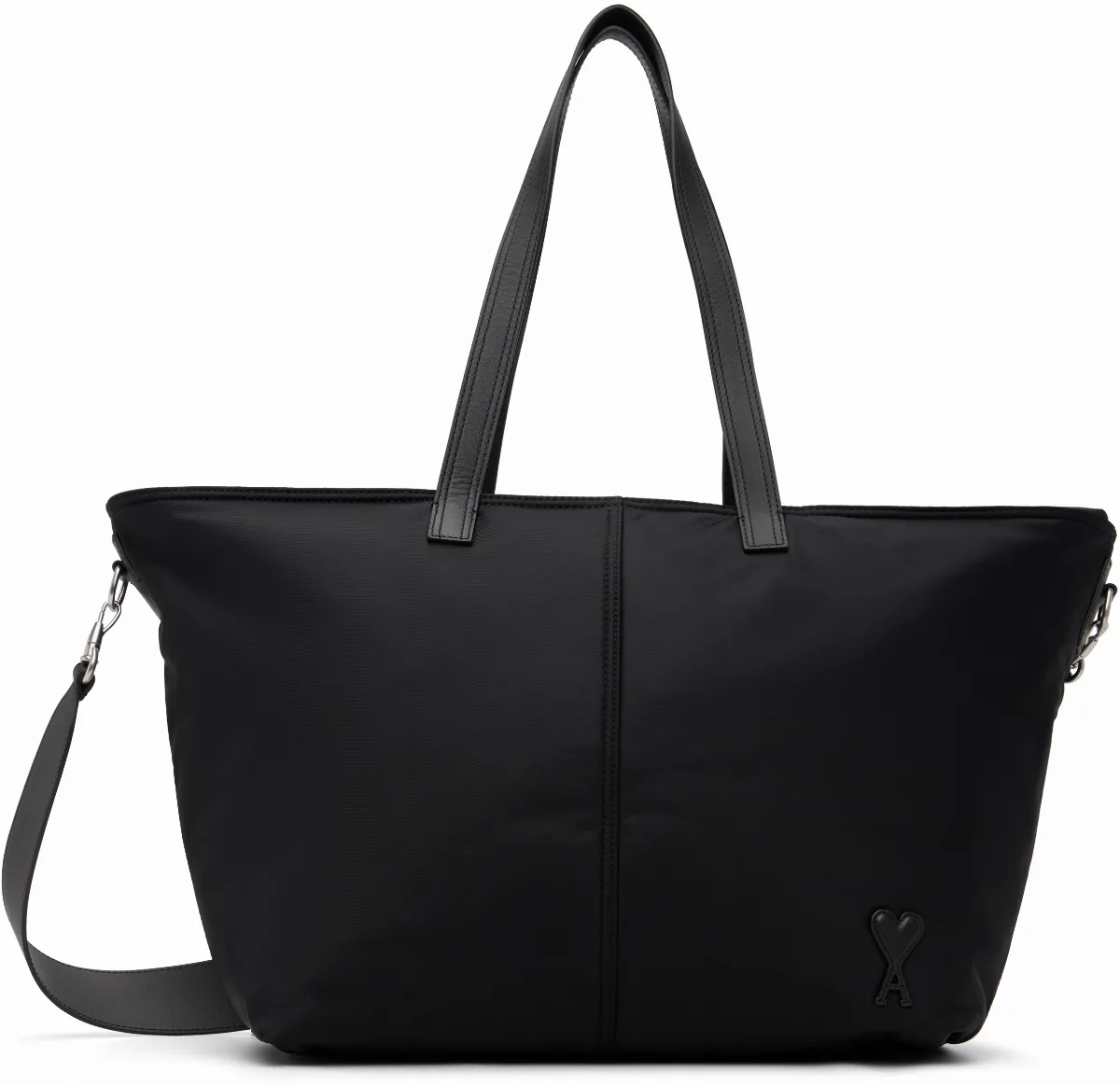 Black Nylon Marcel Small Shopping Tote