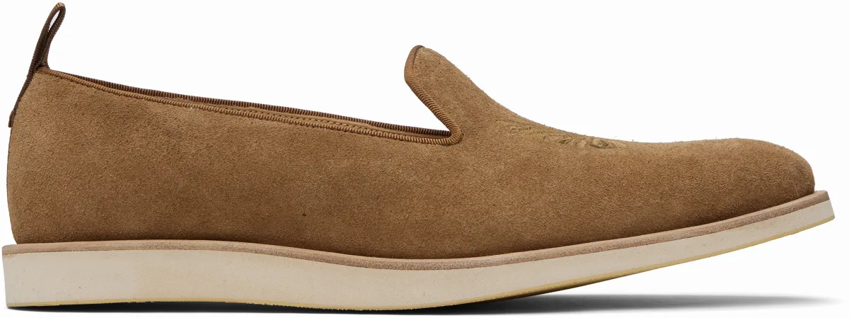 Tan Papillon Emb. Loafers