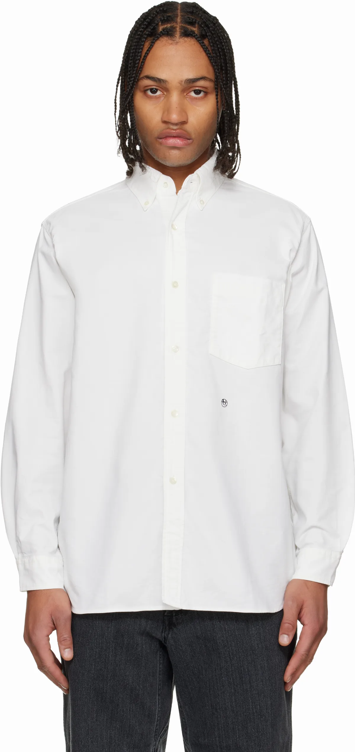 White Button Down Wind Shirt