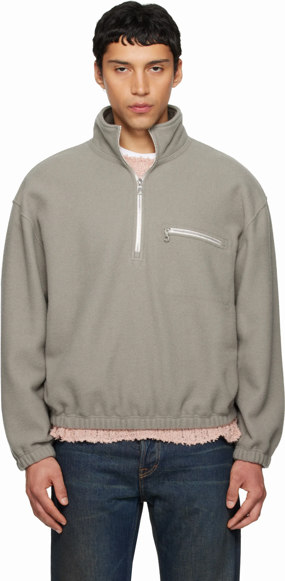 Gray Polar Fleece Sweater