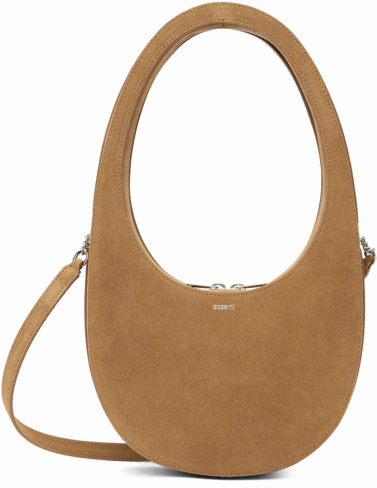 Tan Suede Crossbody Swipe Bag