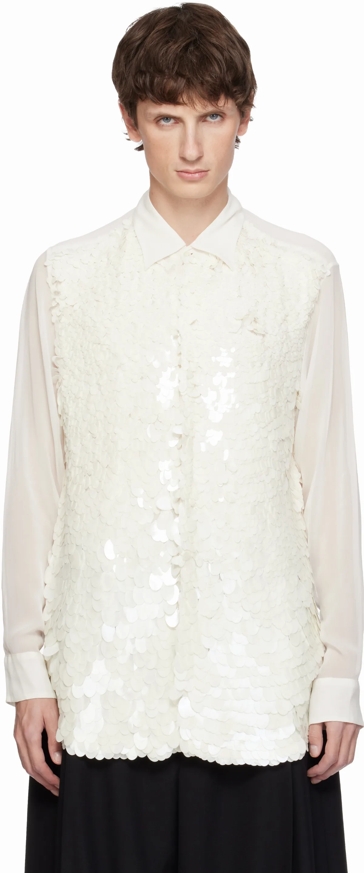 White Sequinned Shirt