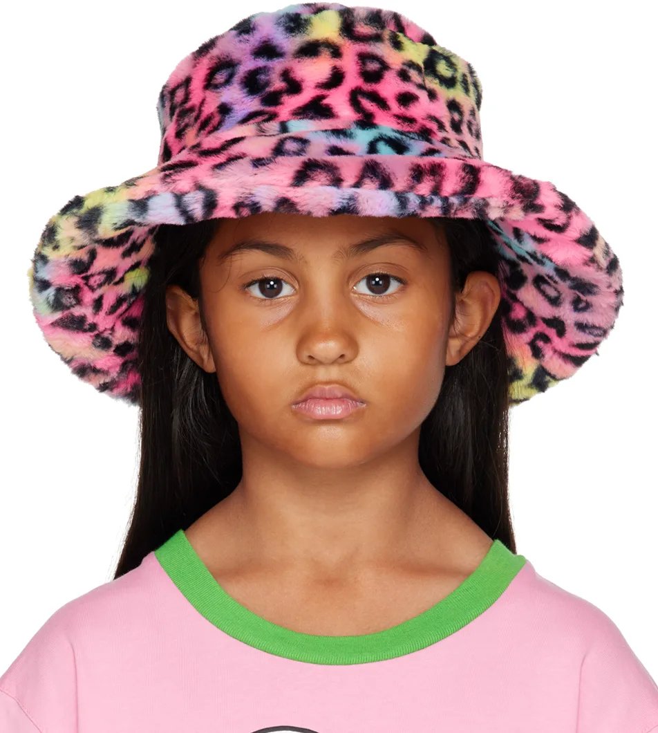 Kids Multicolor Leopard Bucket Hat by NZKidzzz