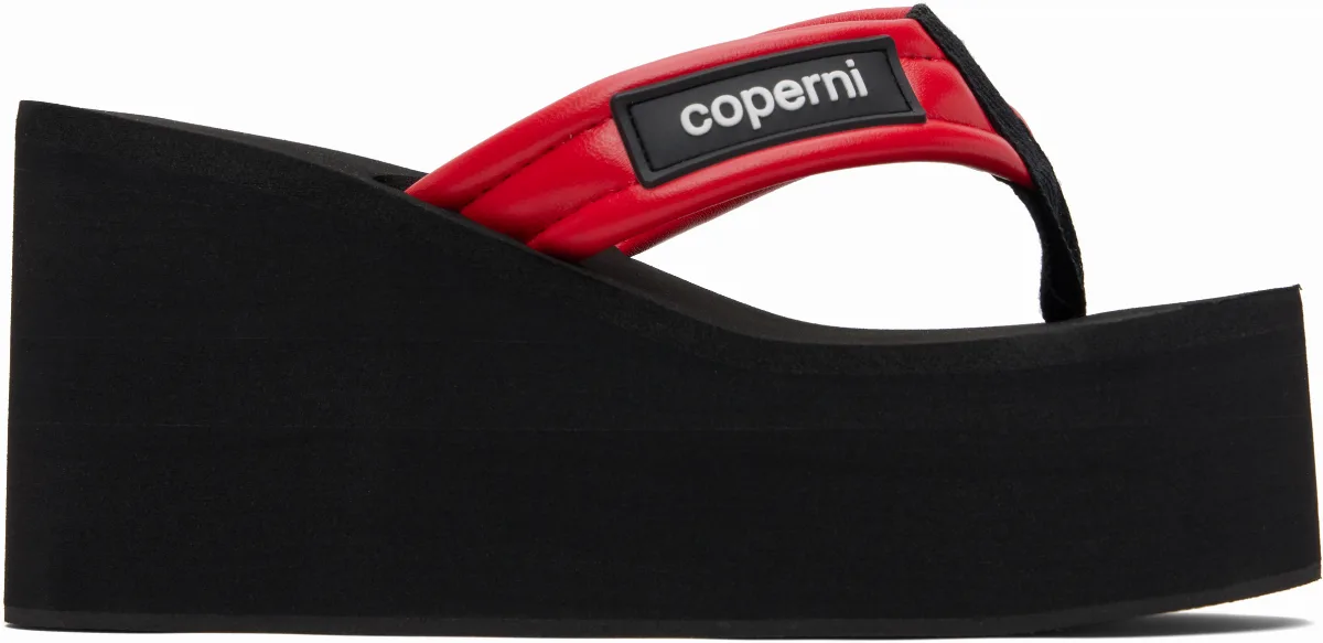 Red Wedge Heeled Sandals by Coperni