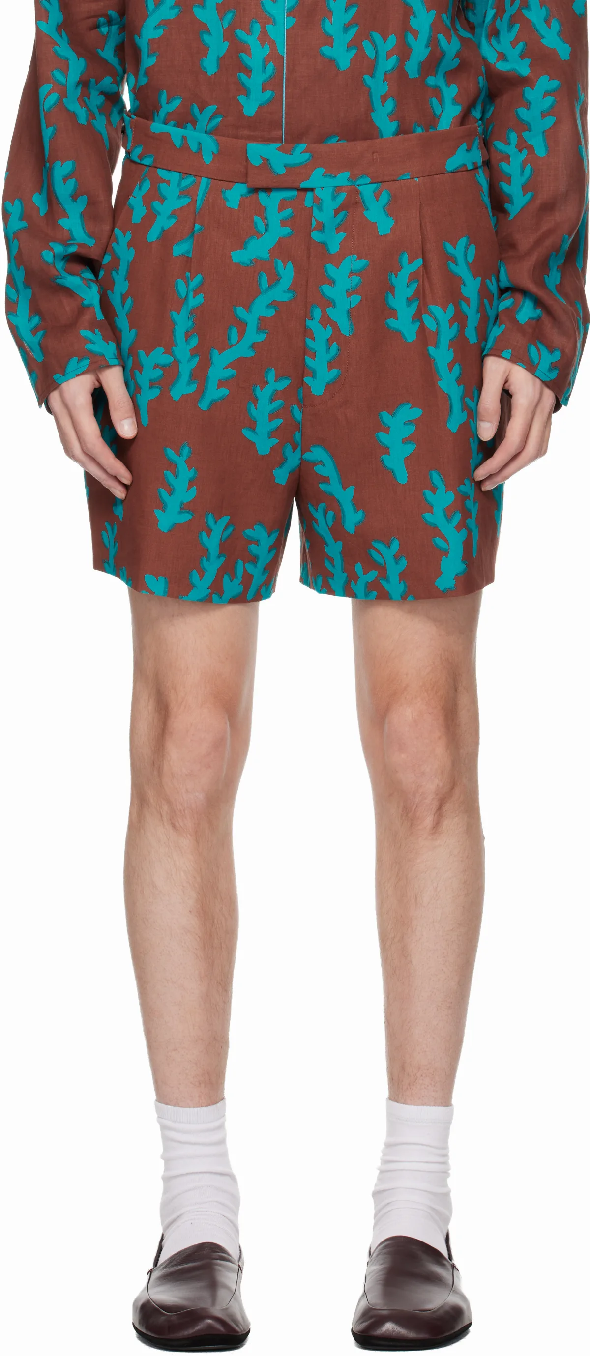 Orange & Blue Stampa Shorts