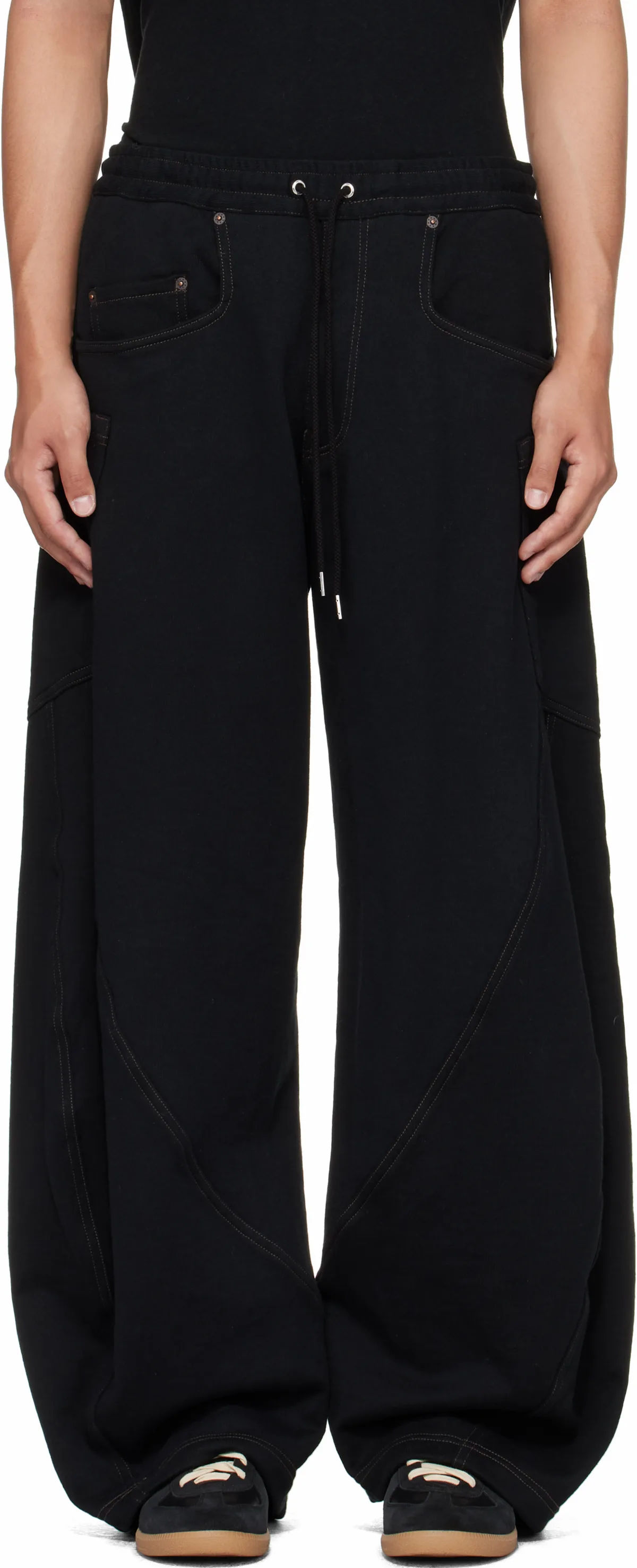 Black 3D Cutting Sweatpants