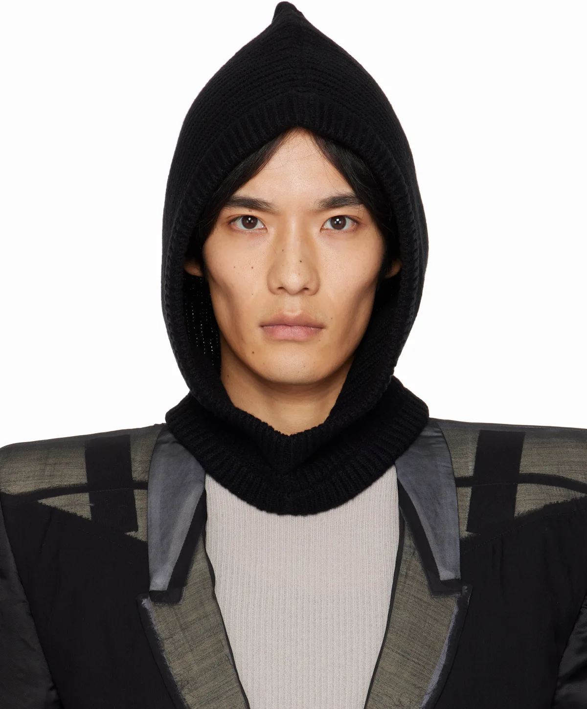 Black Concordians Cashmere Hood by Rick Owens