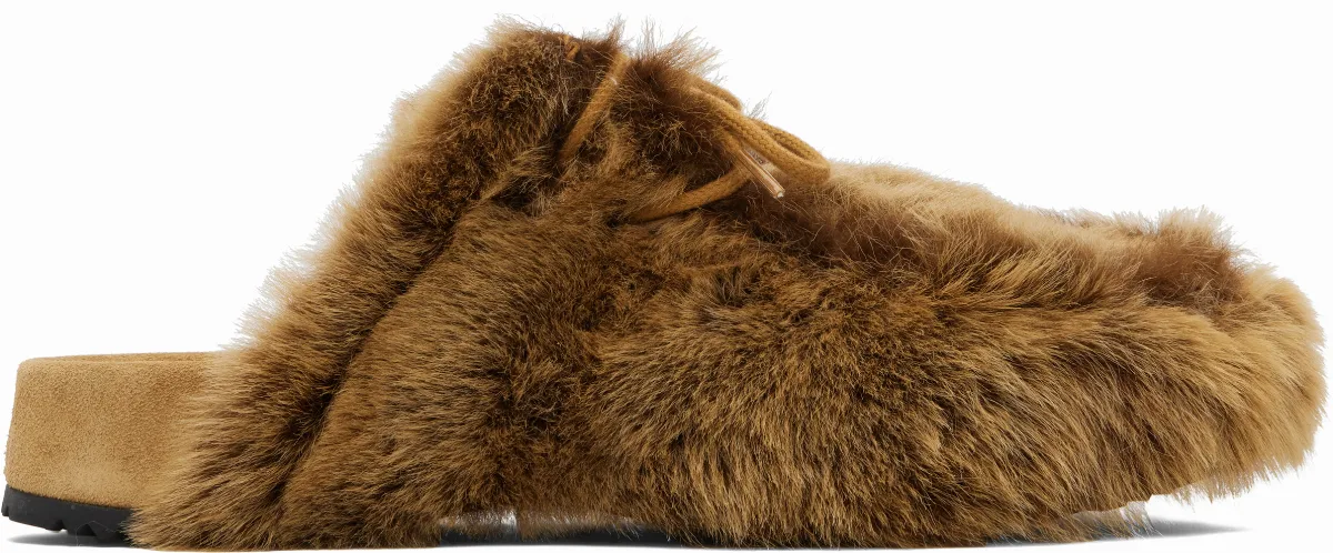 Tan Shearling Clogs