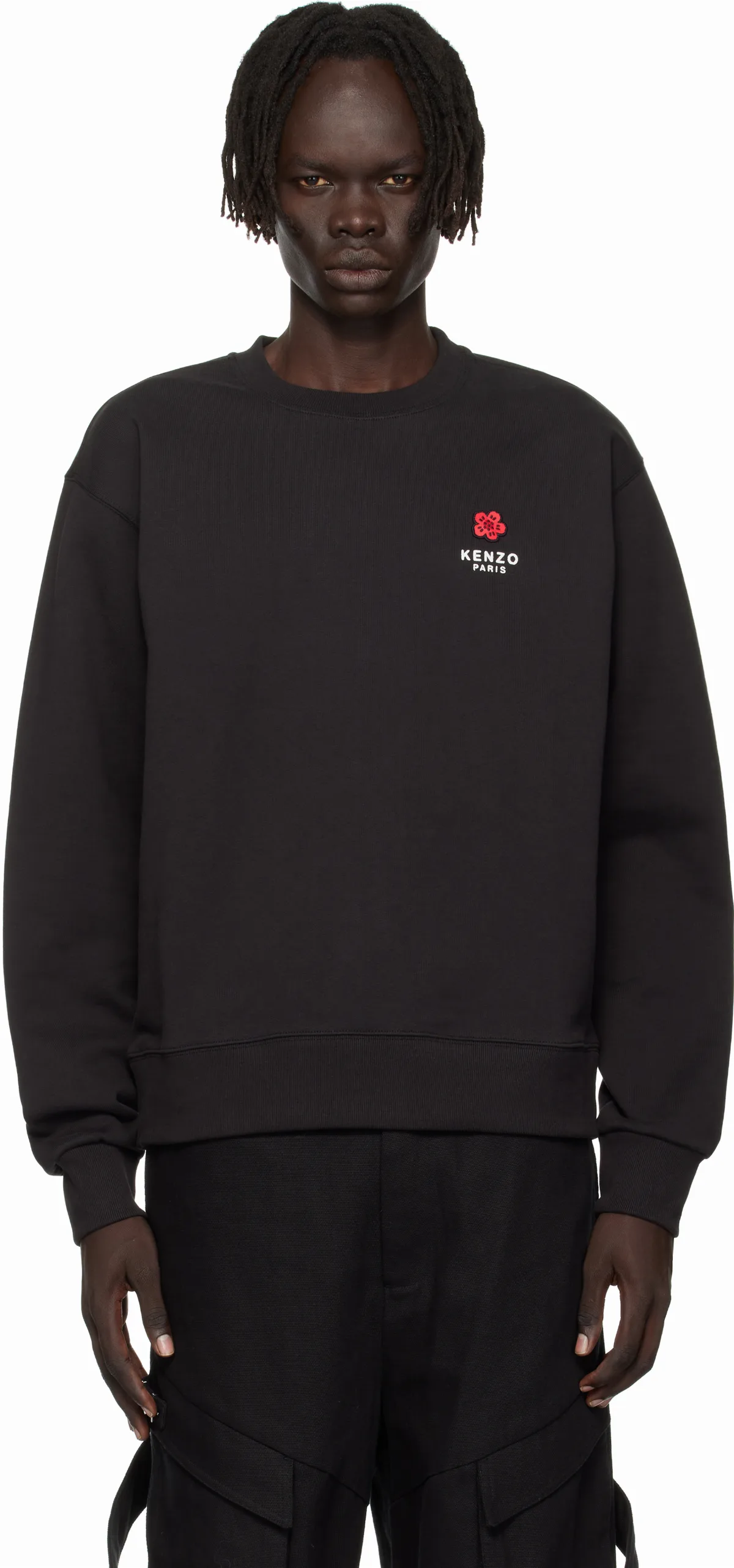 Black Kenzo Paris'Boke Flower' Embroidered Sweatshirt