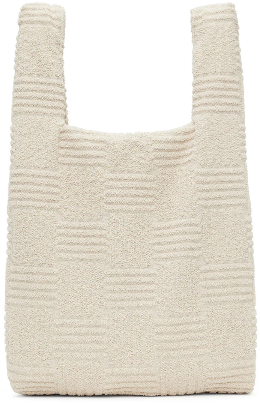 Beige Jacquard Tote