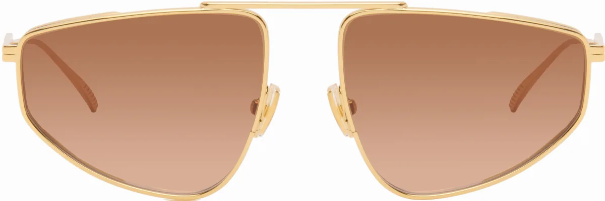 Gold Classic Aviator Sunglasses by Bottega Veneta