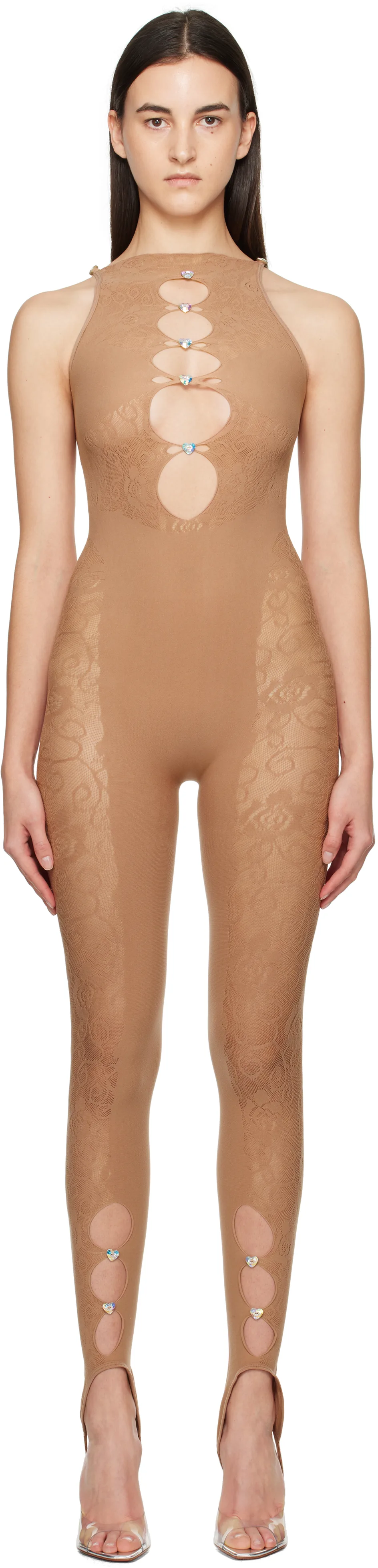 Brown Janice Jumpsuit by Poster Girl