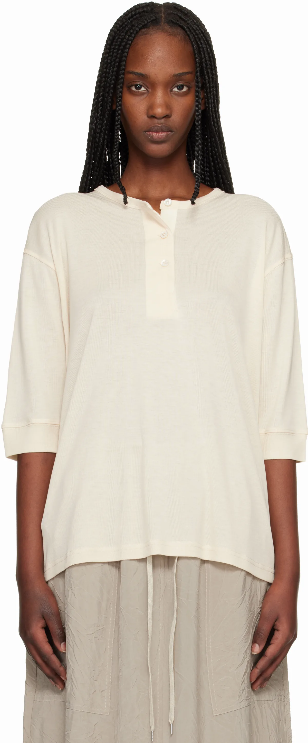 Beige Lorem Jersey Henley by Studio Nicholson