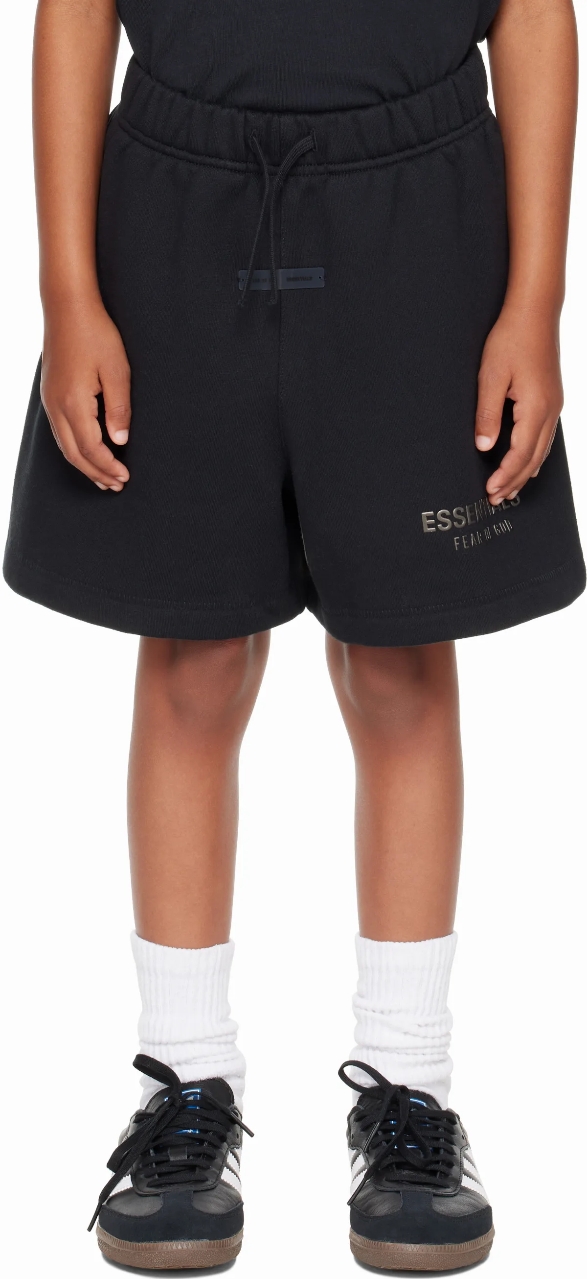 Kids Black Fleece Soccer Shorts by Fear of God ESSENTIALS