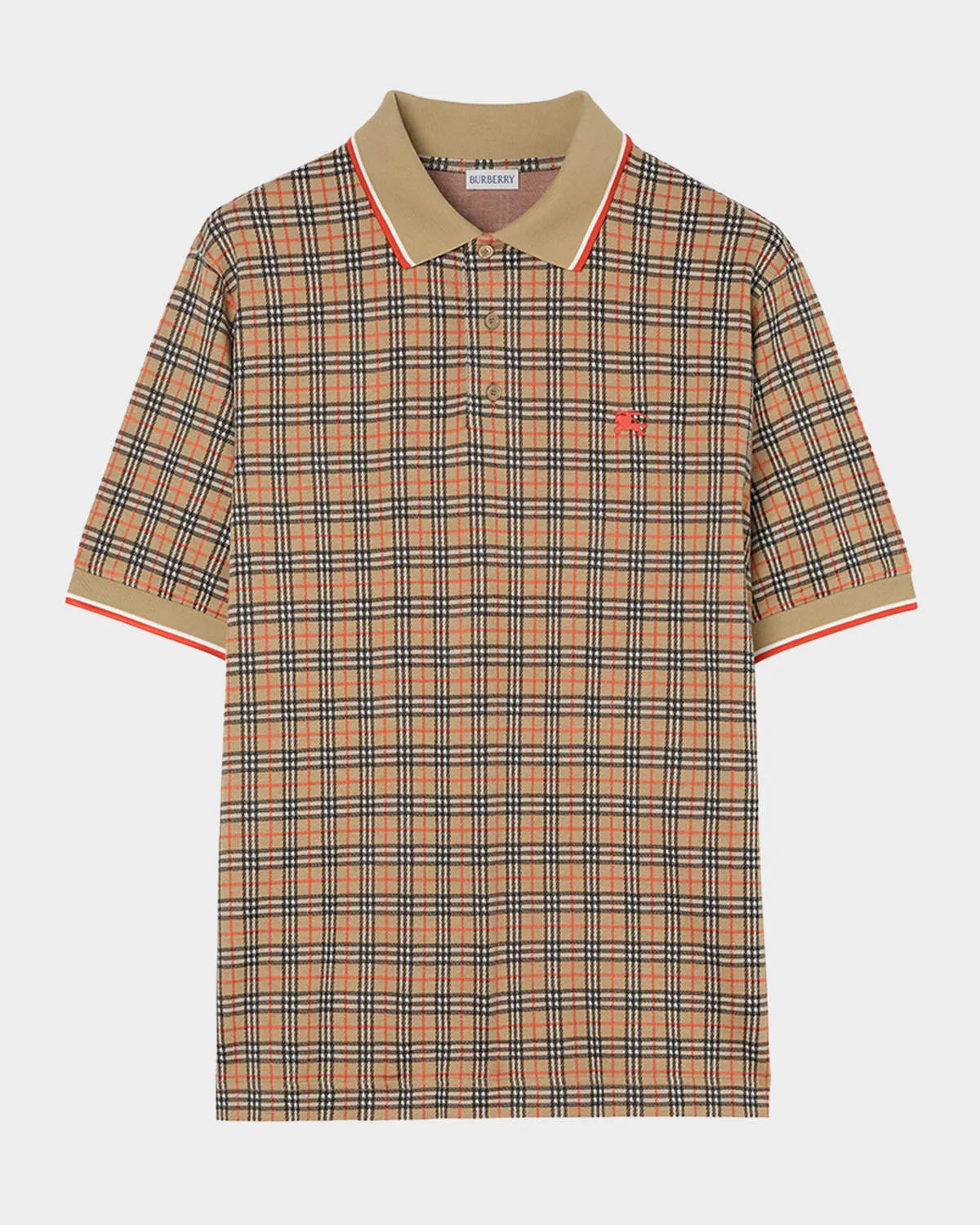 Check Cotton Blend Polo Shirt