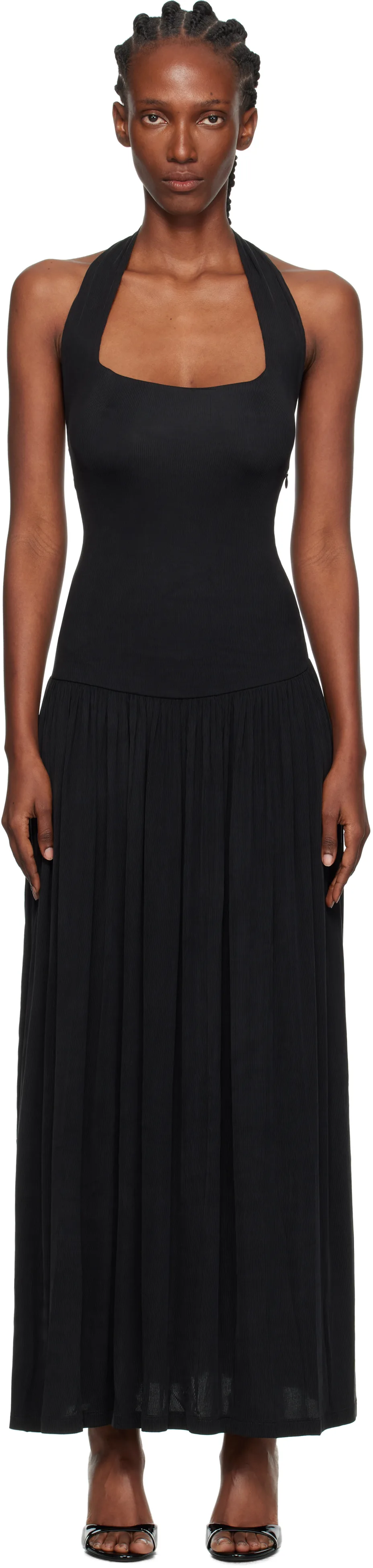 Black Quill Maxi Dress