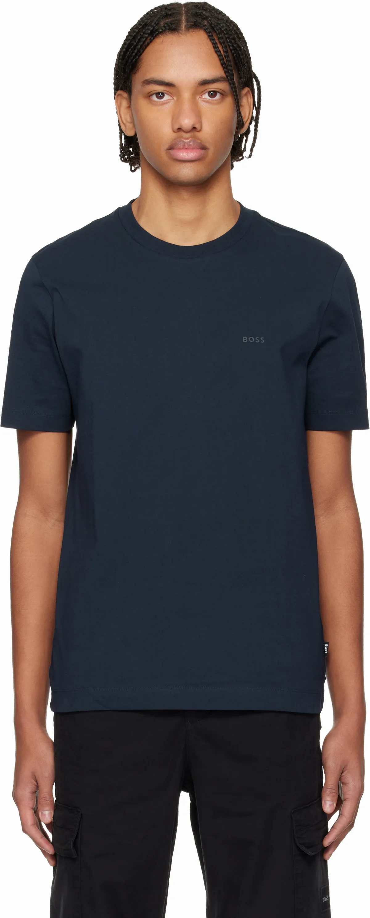 Navy Logo Cotton Jersey T-shirt