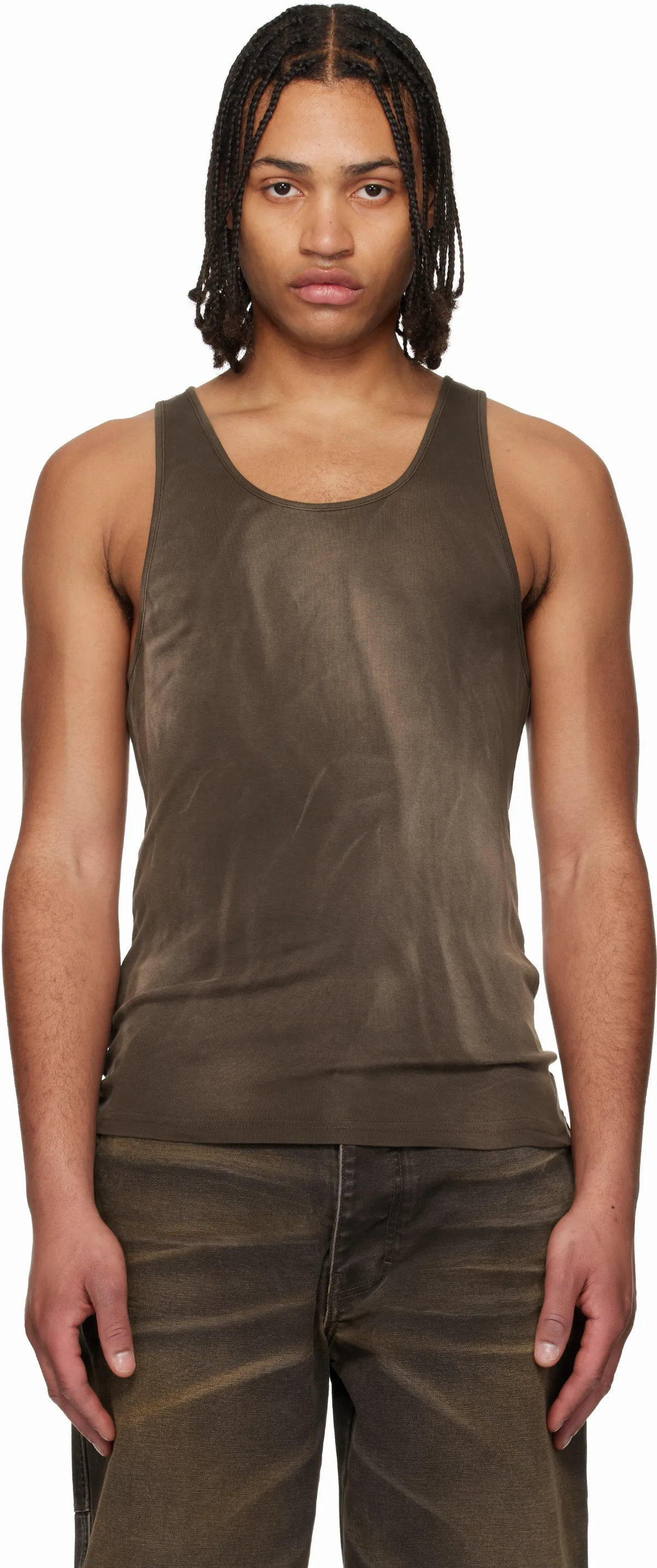 Brown Faded Tank Top