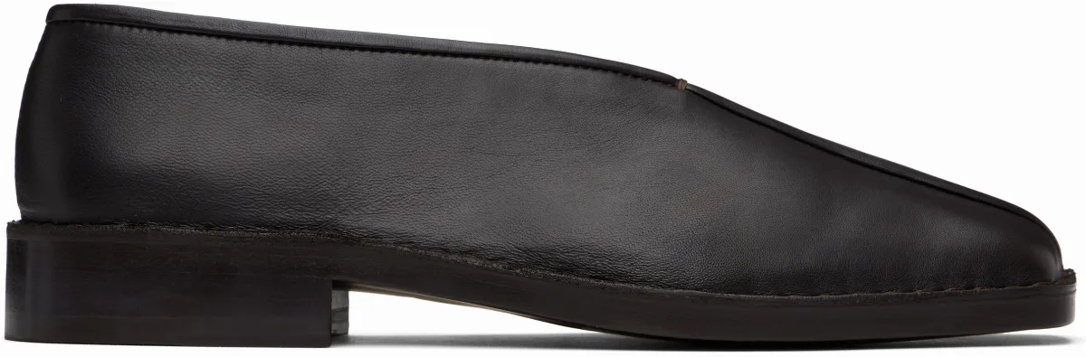 Brown Flat Piped Loafers