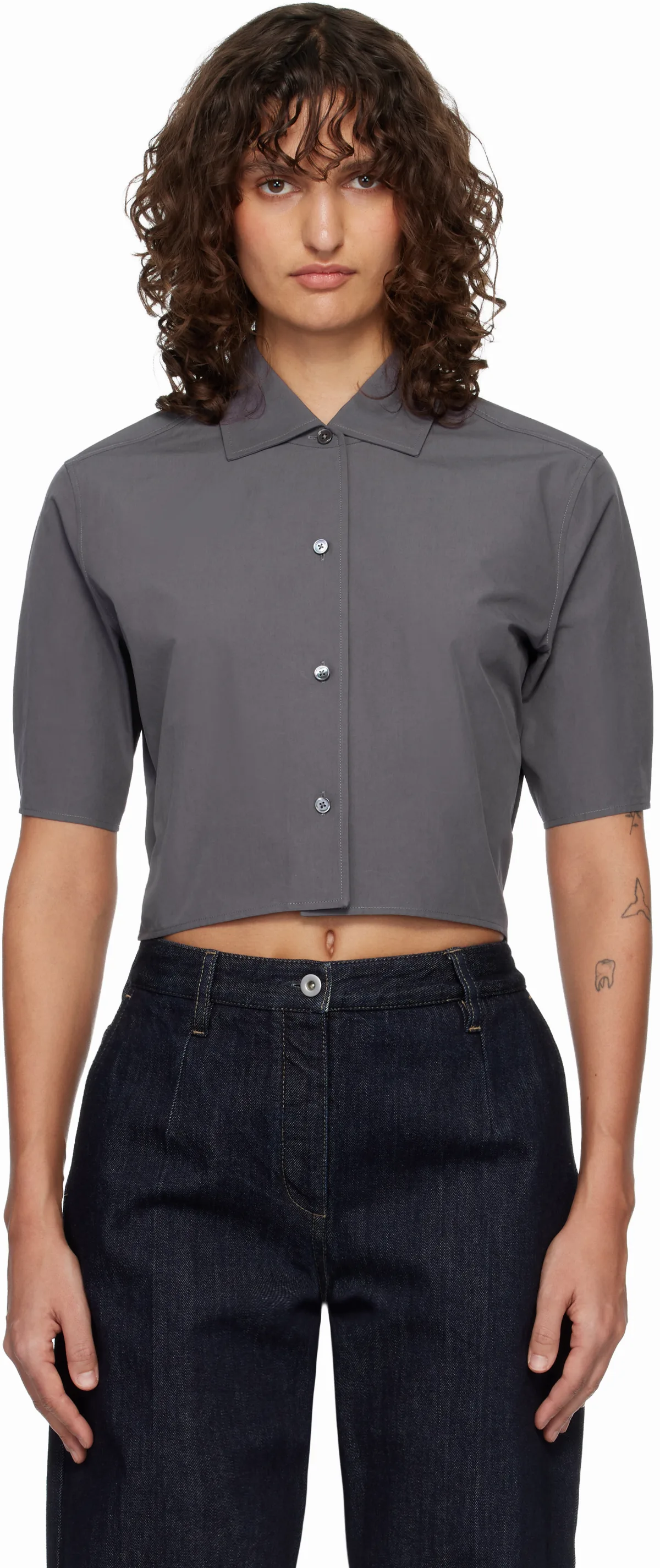 Gray Technical Faille Shirt