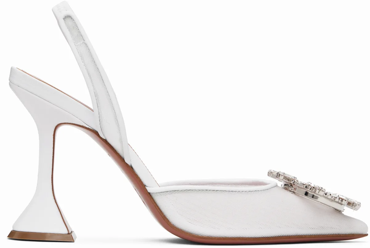 White Begum Sling 95 Heels