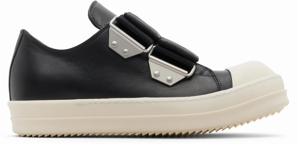 Black Temple Strap Low Sneakers
