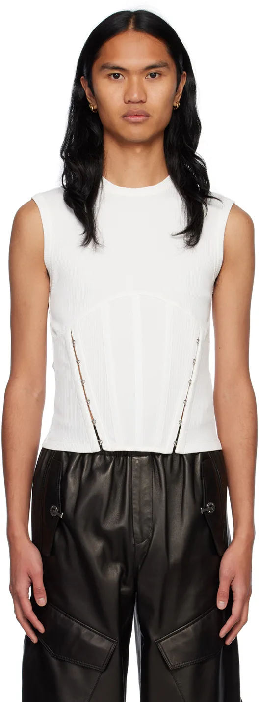 White Split Hem Tank Top