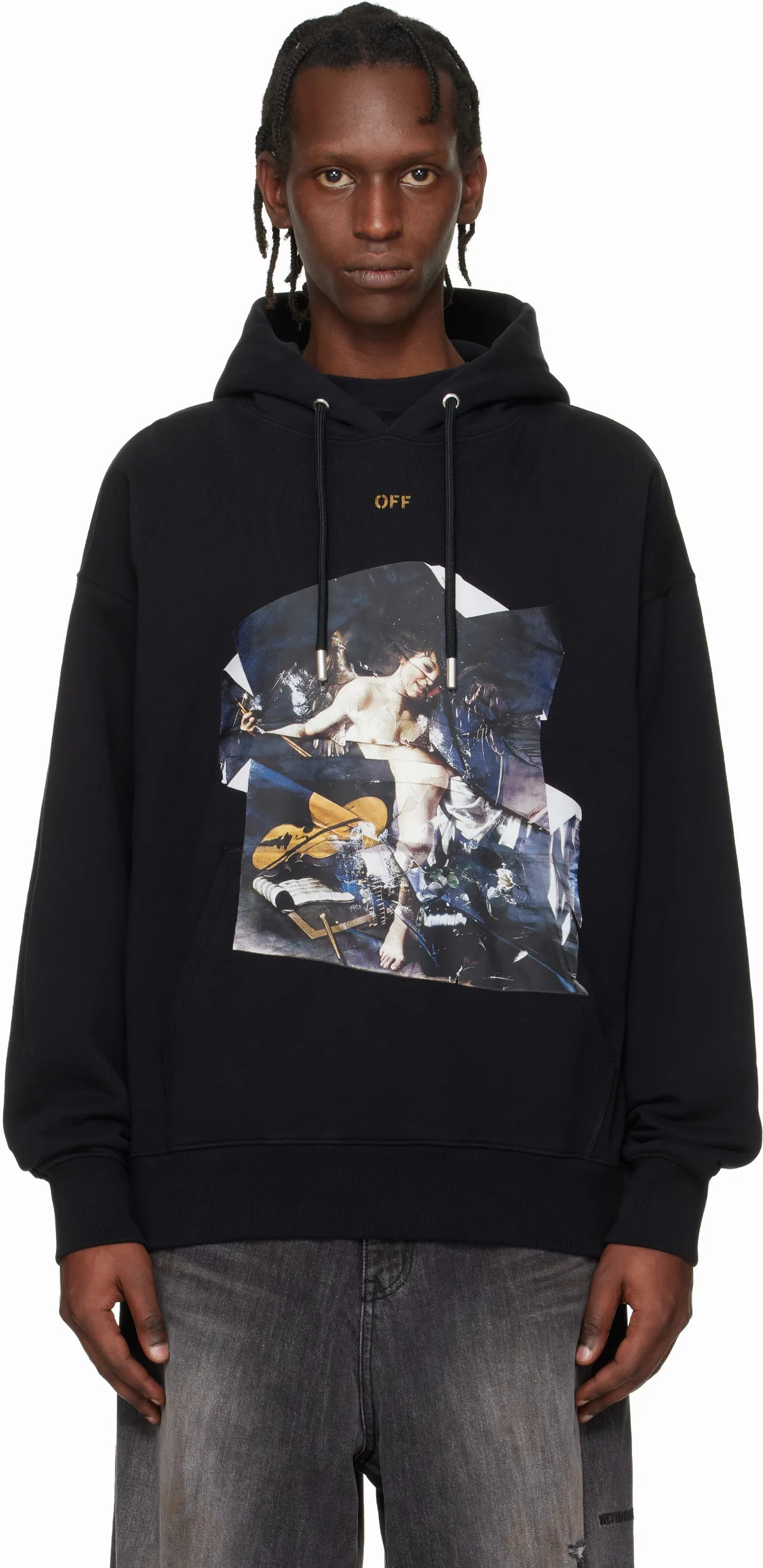 Black Cupid Paper Skate Hoodie by Off-White
