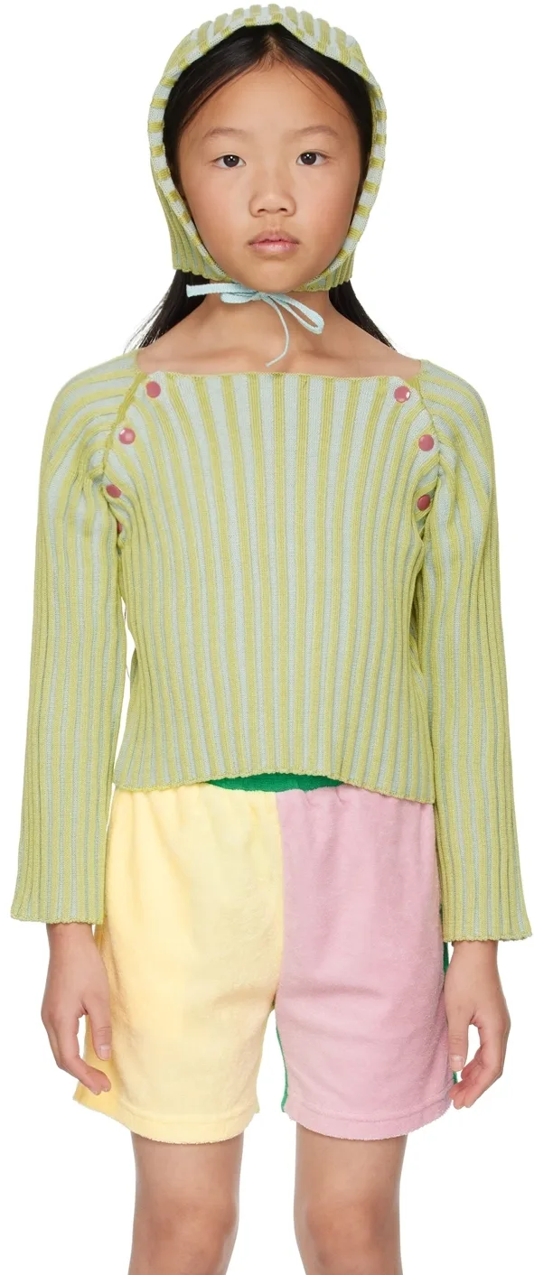 SSENSE Exclusive Kids Green Sweater by Eckhaus Latta