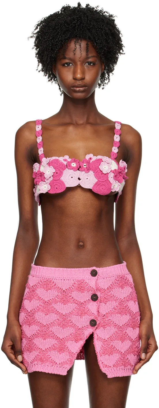Pink Sweetheart Neck Bra