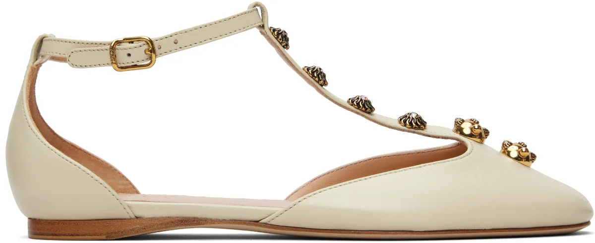 Off-White Celeste Ballerina Flats
