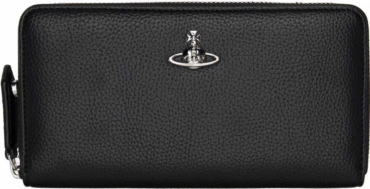 Black Classic Zip Round Wallet