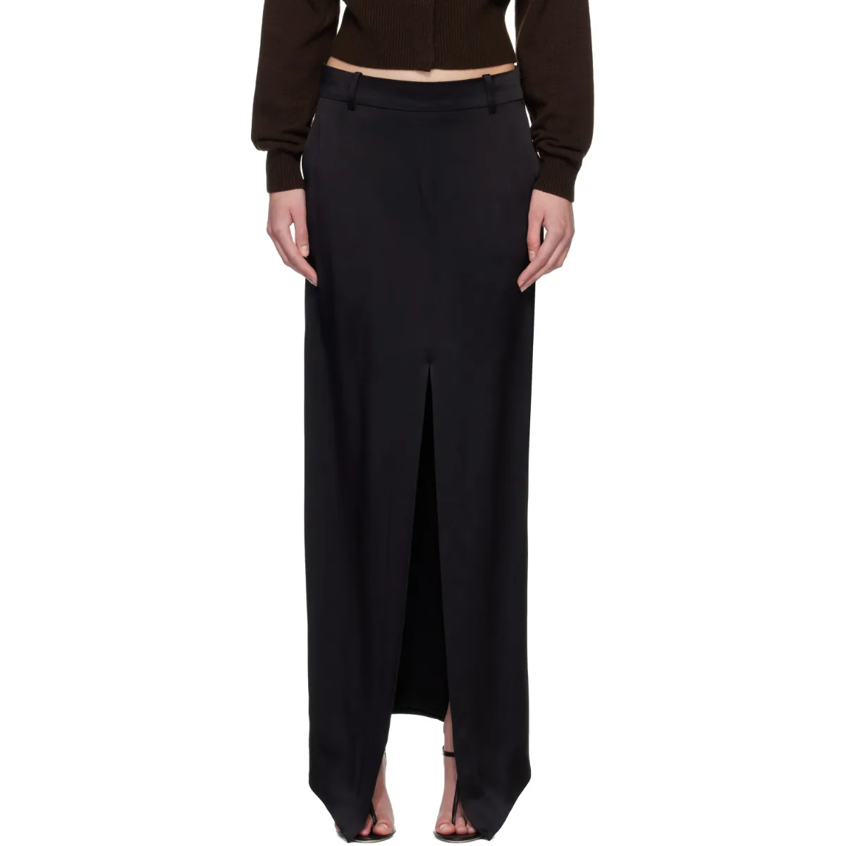 Crepe Envers Satin Tailored Maxi Skirt