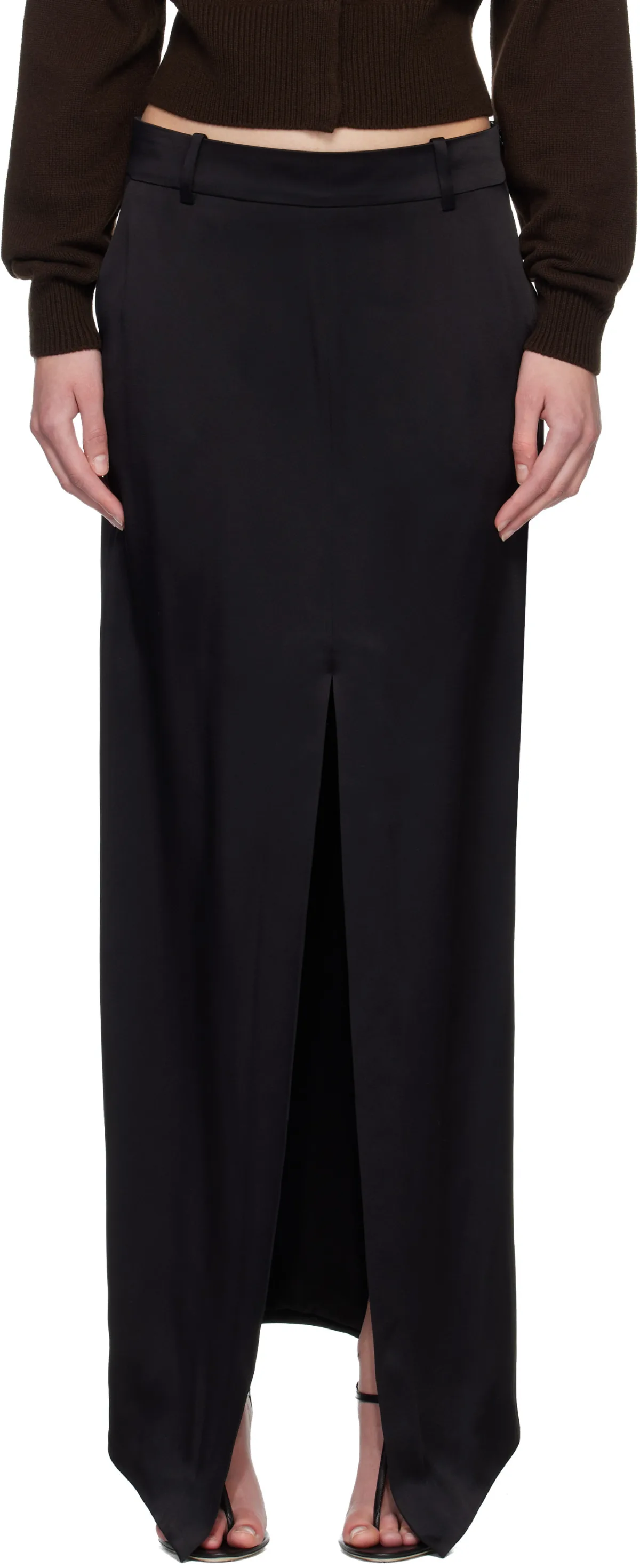Crepe Envers Satin Tailored Maxi Skirt